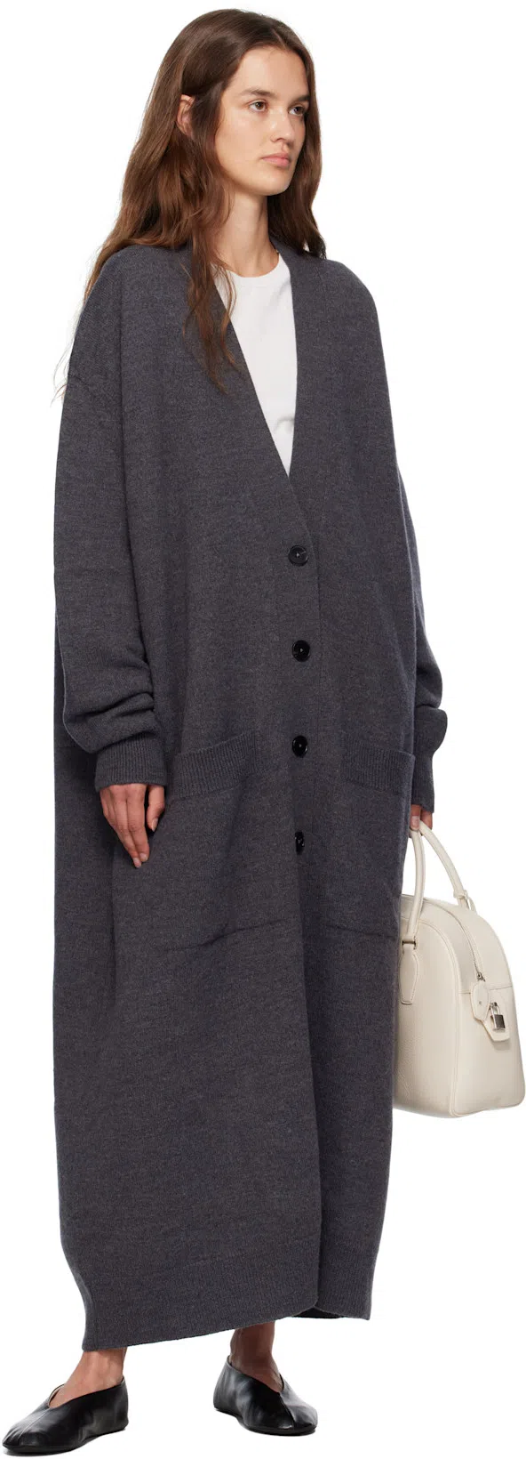 THE ROW Stella Nappa Leather Ballerinas In Black