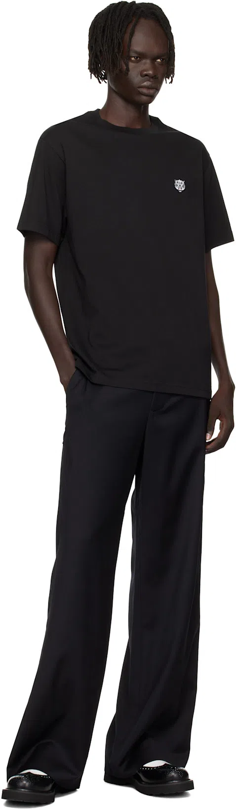 KENZO Men's Gots Happy Tiger Embroidered Slim Polo In Black