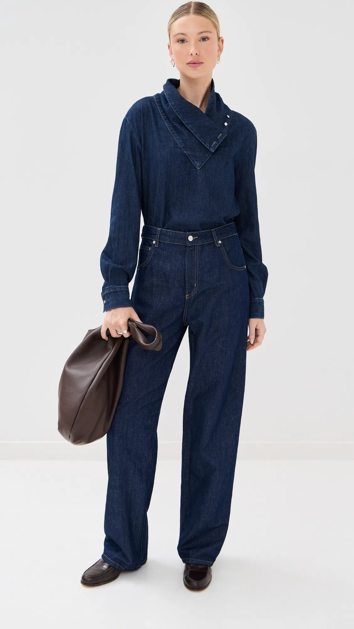 APC 'snow' Slouchy Shoulder Bag In Brown