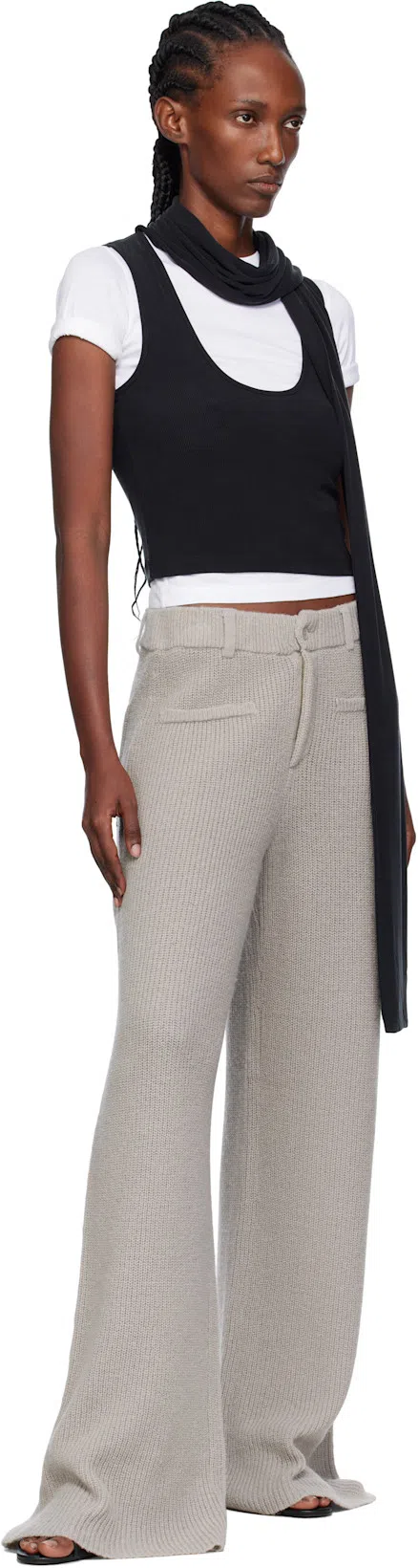 STAUD Brigitte Leather And Mesh Mules In Black