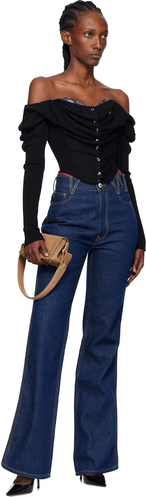 JIMMY CHOO Black Pumps With Crystal Strap In Patent Leather Woman In Multi