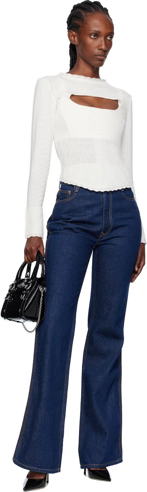 JIMMY CHOO Black Pumps With Crystal Strap In Patent Leather Woman In Multi