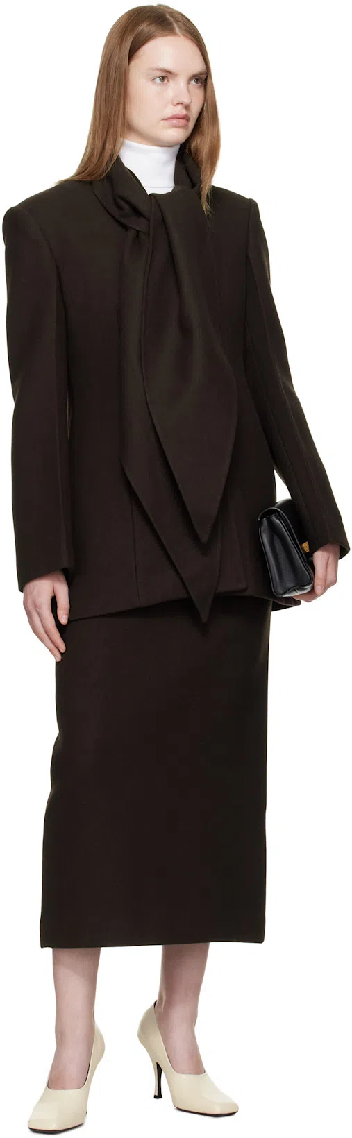 KHAITE Audrey Leather Clutch In Black