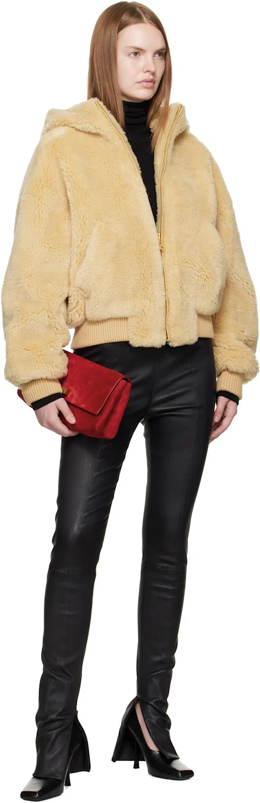 KHAITE Womens Audrey Suede Clutch Bag Rebel In Red