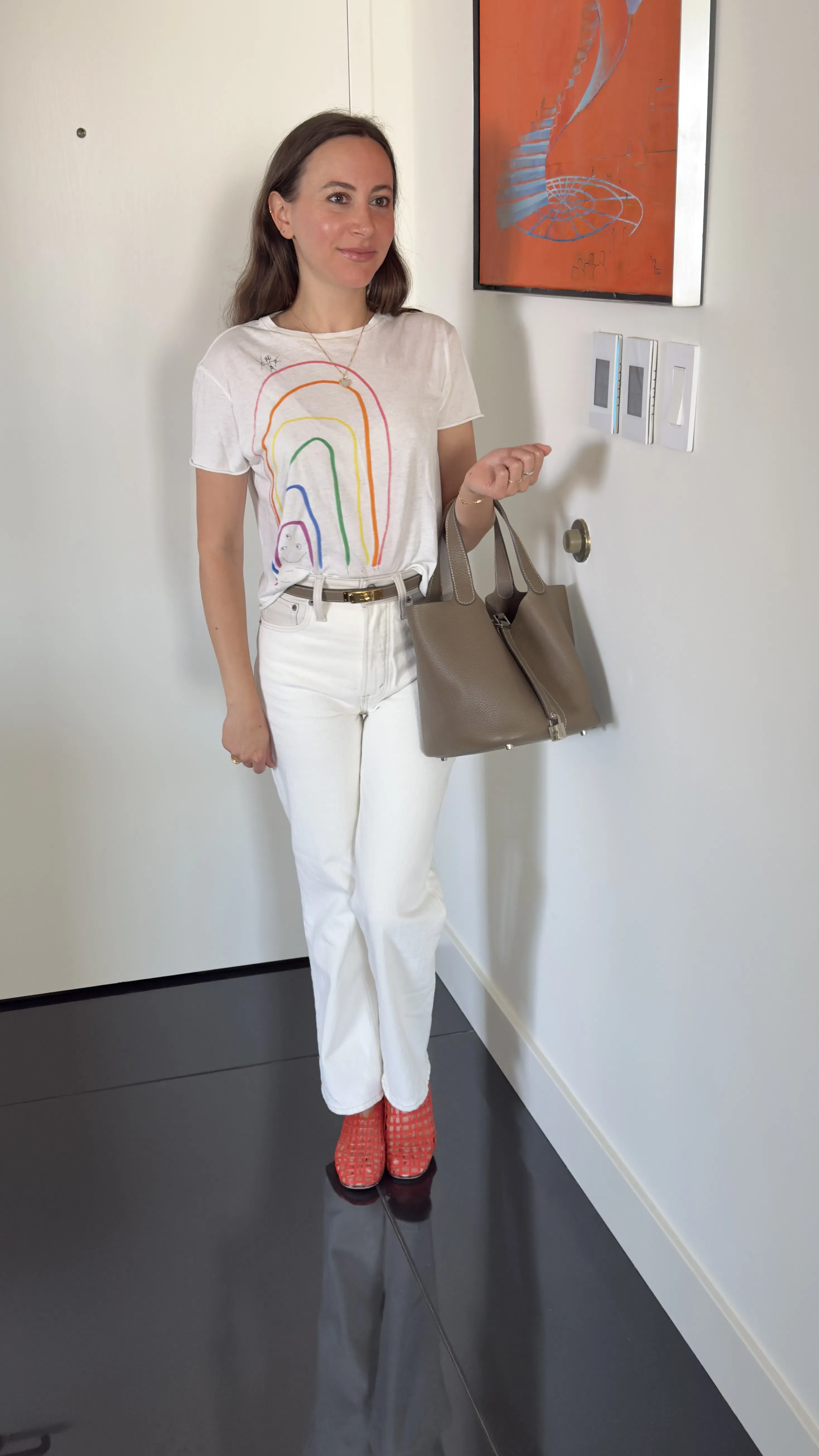 HERMES Pre-owned Hermès Picotin Grey Leather Tote Bag ()