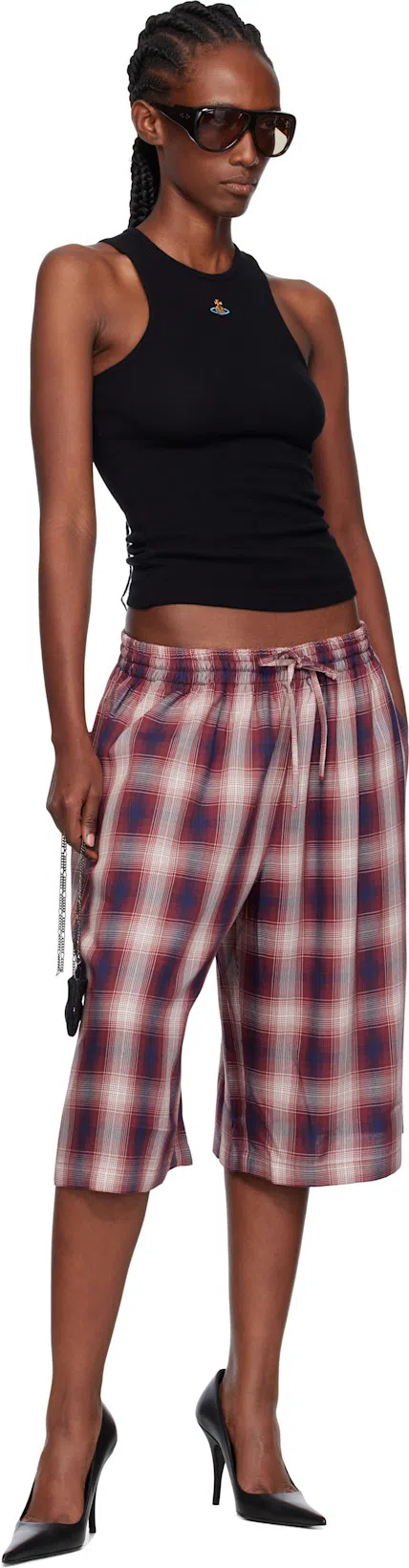 VIVIENNE WESTWOOD Fitted Black Sleeveless Top With High Neckline