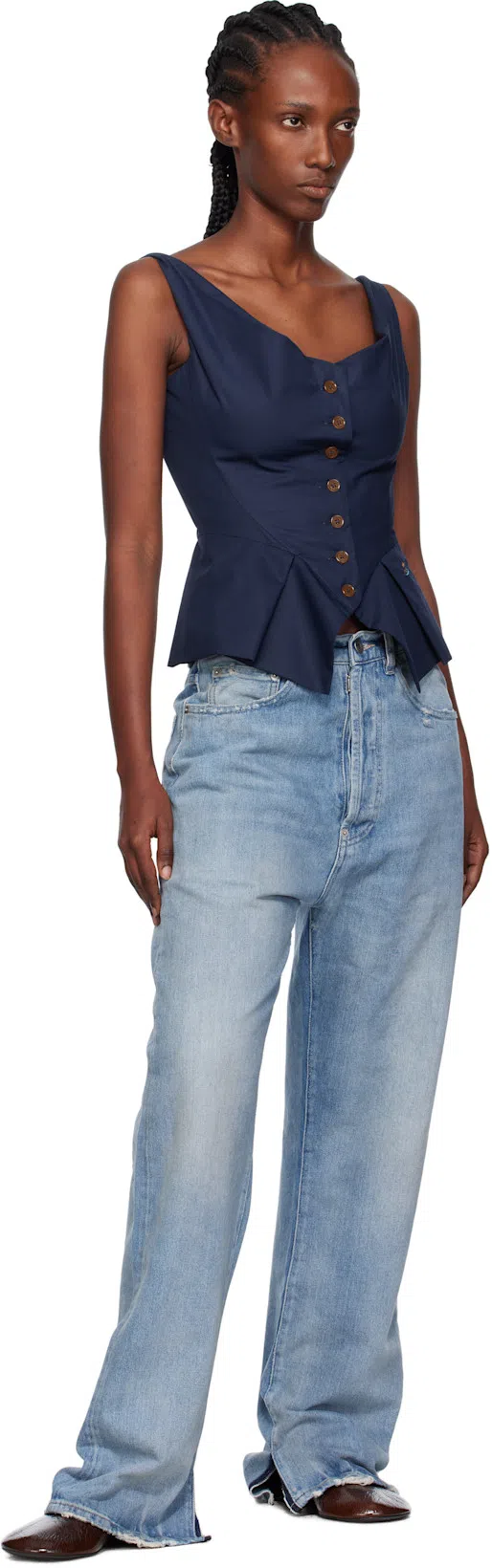 VIVIENNE WESTWOOD Monday Ruffled Button-detailed Shirt In Blue