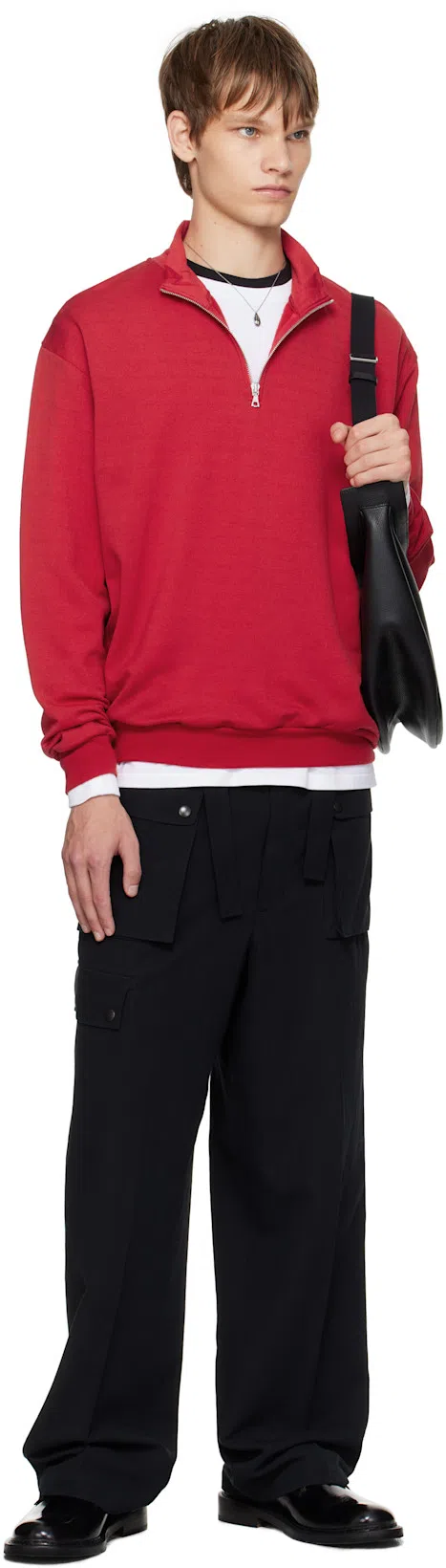 OUR LEGACY Black Slim Satchel Bag In Static Black Papyrus