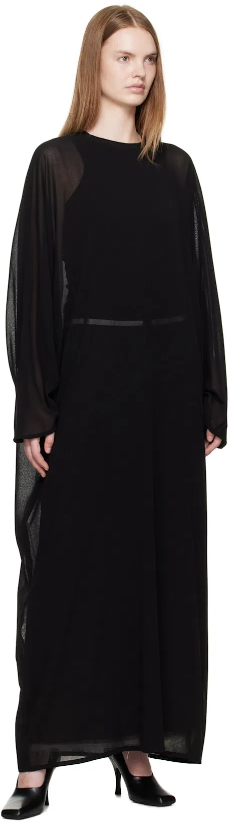 KHAITE Eva Peep-toe Leather Pumps In Black