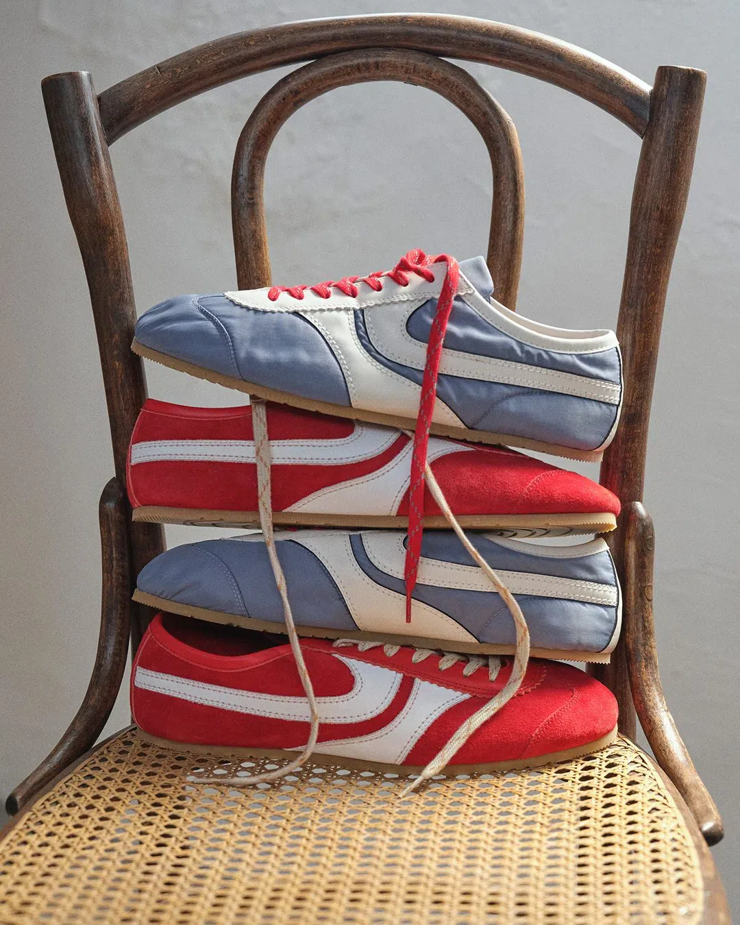 DRIES VAN NOTEN 70s Marathon Spirit Suede Low-top Sneakers In Red