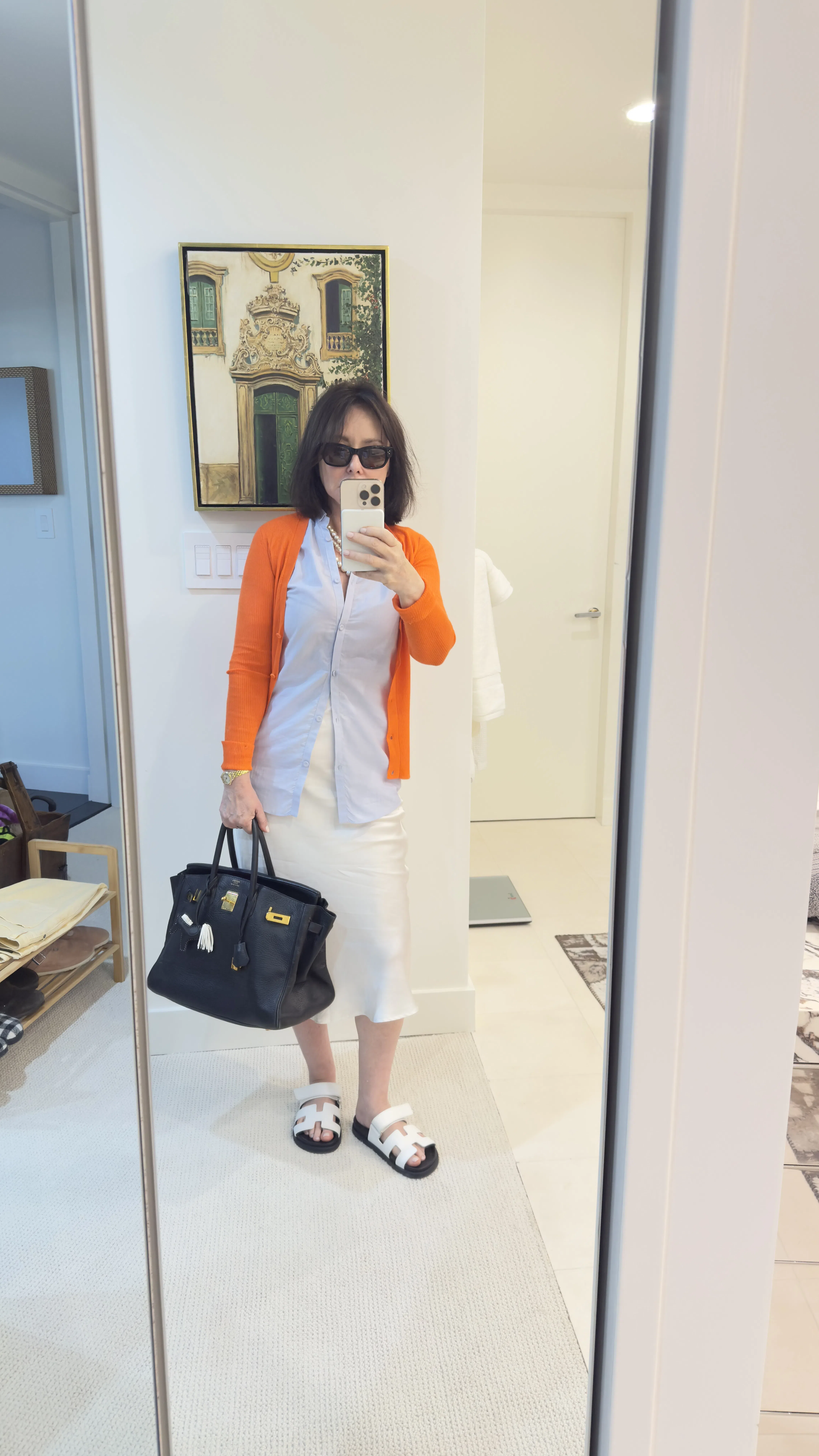 MIU MIU Wood Sole Flat Sandals With Studded Side In White