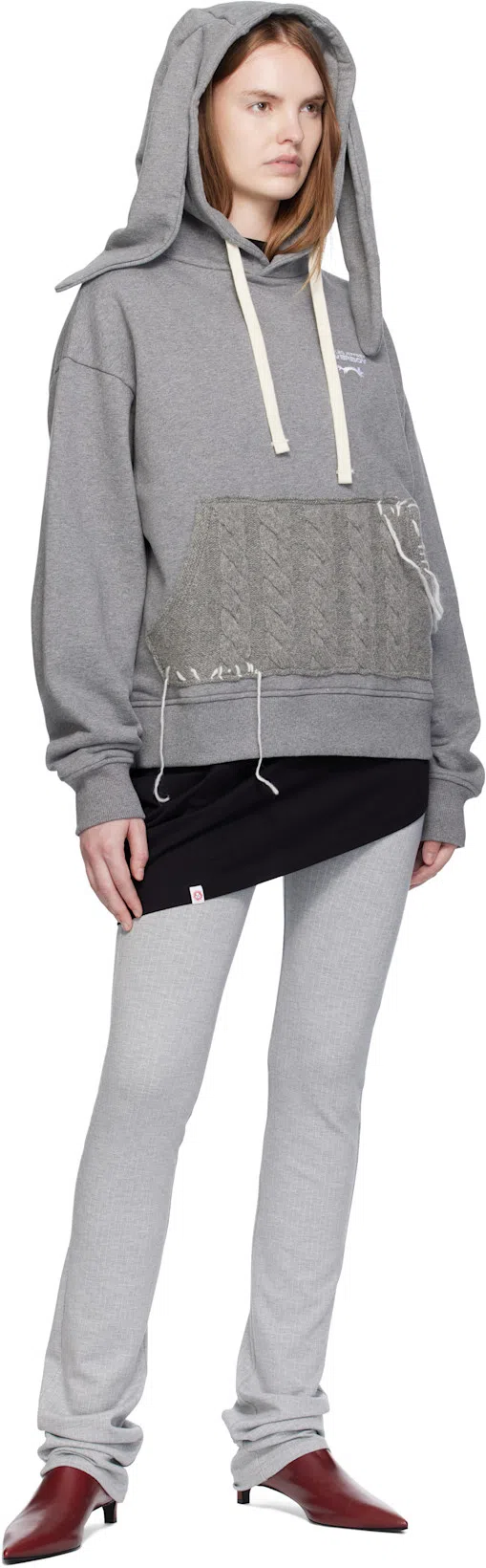 CHARLES JEFFREY LOVERBOY Topsy Turvy T-shirt In Knitted Black