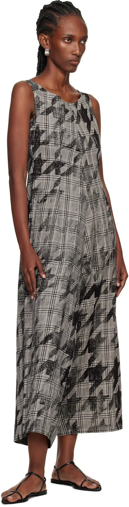 JIL SANDER Leather Sandals Flat Sole Pointed Toe In Black