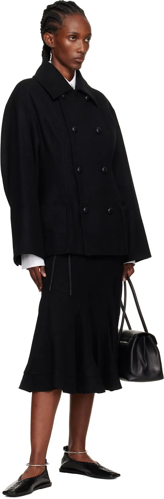 YOHJI YAMAMOTO Drawstring Ruffled Skirt In Black