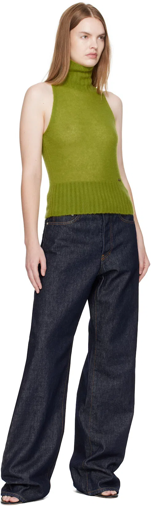 TOM FORD Lock Hardware Leather Open Toe Sandals In Black