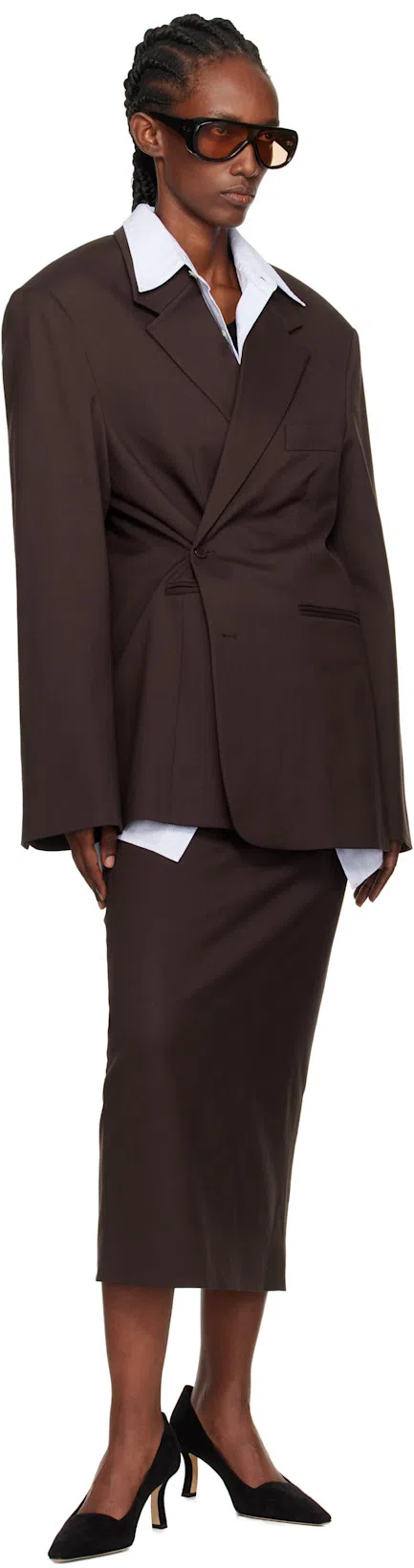 PORT TANGER Ssense Exclusive Black Sayf Sunglasses