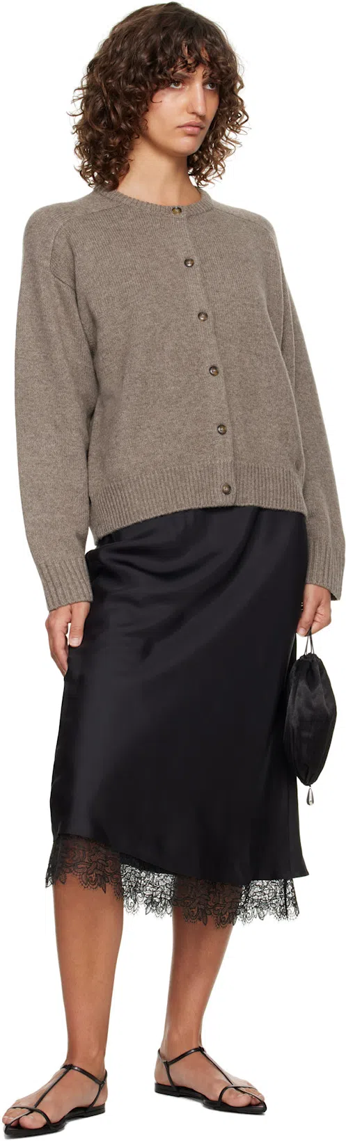 JIL SANDER Leather Sandals Flat Sole Pointed Toe In Black