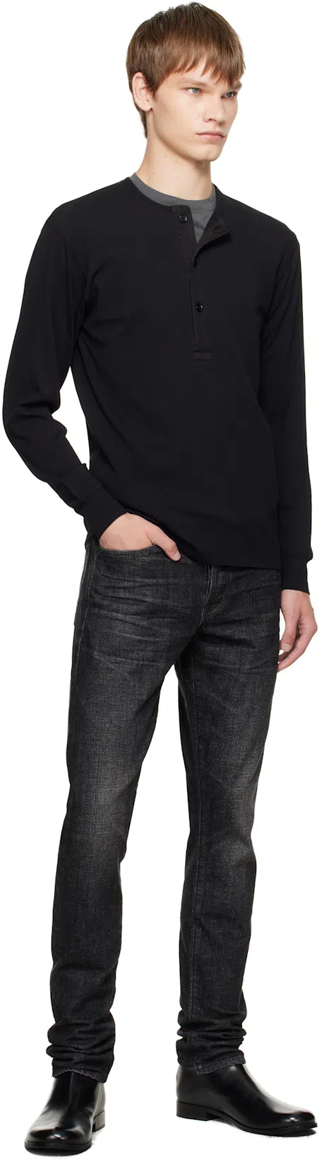 TOM FORD Lyocell And Cotton-blend Jersey T-shirt In Gray