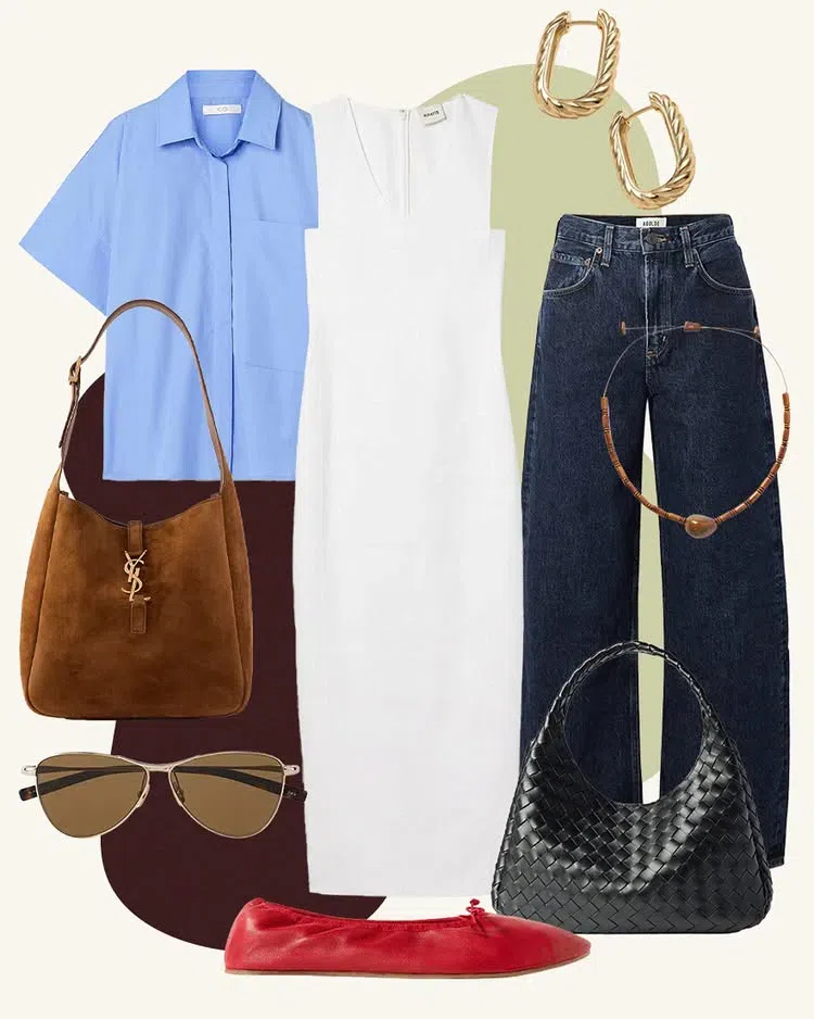 AGOLDE Wide-leg Denim Trousers With Metal Buttons In Blue