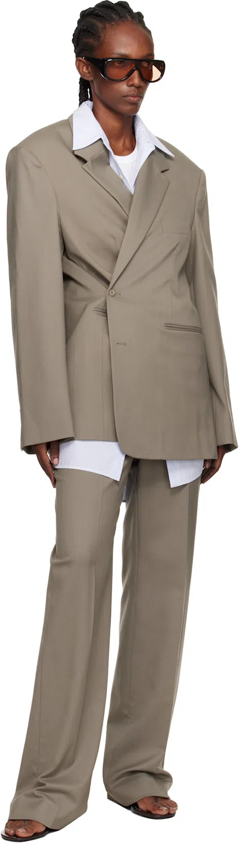 PORT TANGER Ssense Exclusive Black Sayf Sunglasses