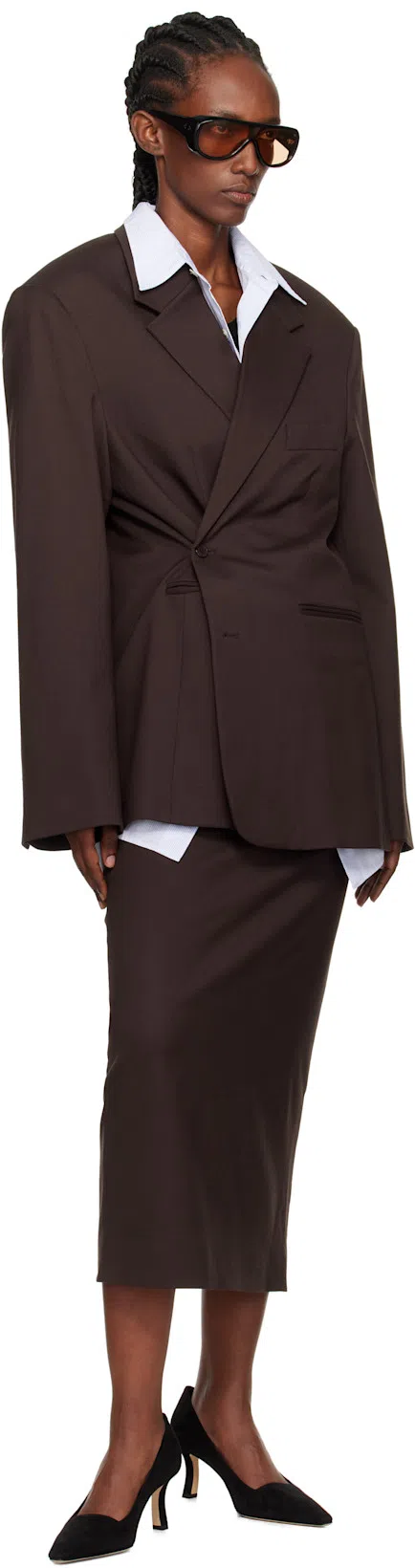 PORT TANGER Ssense Exclusive Black Sayf Sunglasses