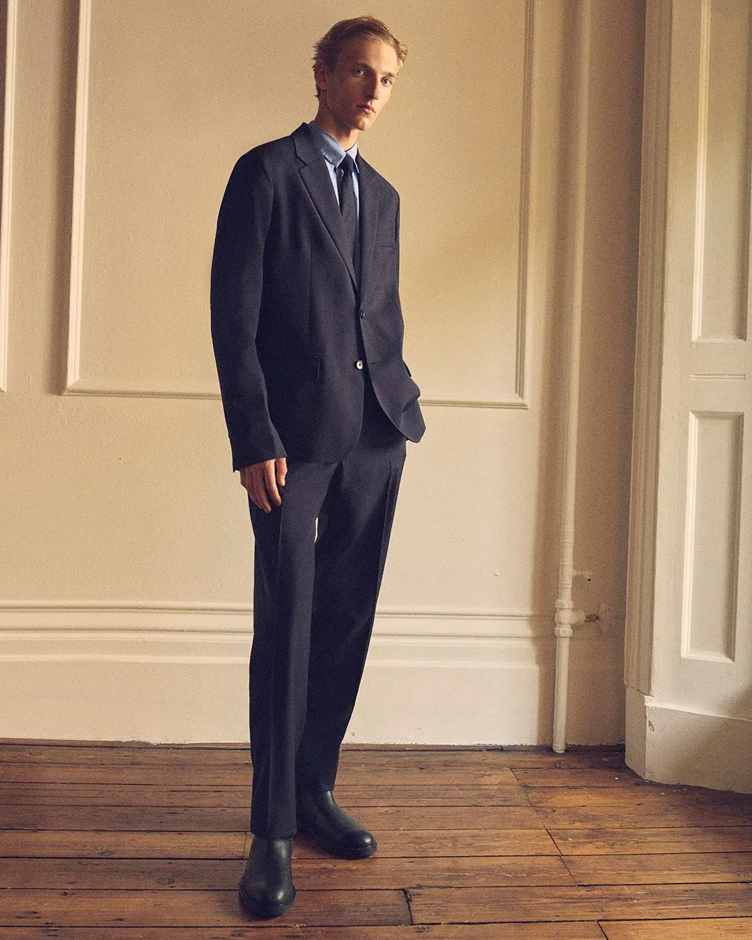 COS Oversized Windowpane-check Blazer In Blue