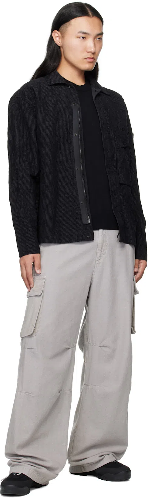 STONE ISLAND Cotton Sweatshirt With Removable Logo Patch In Black