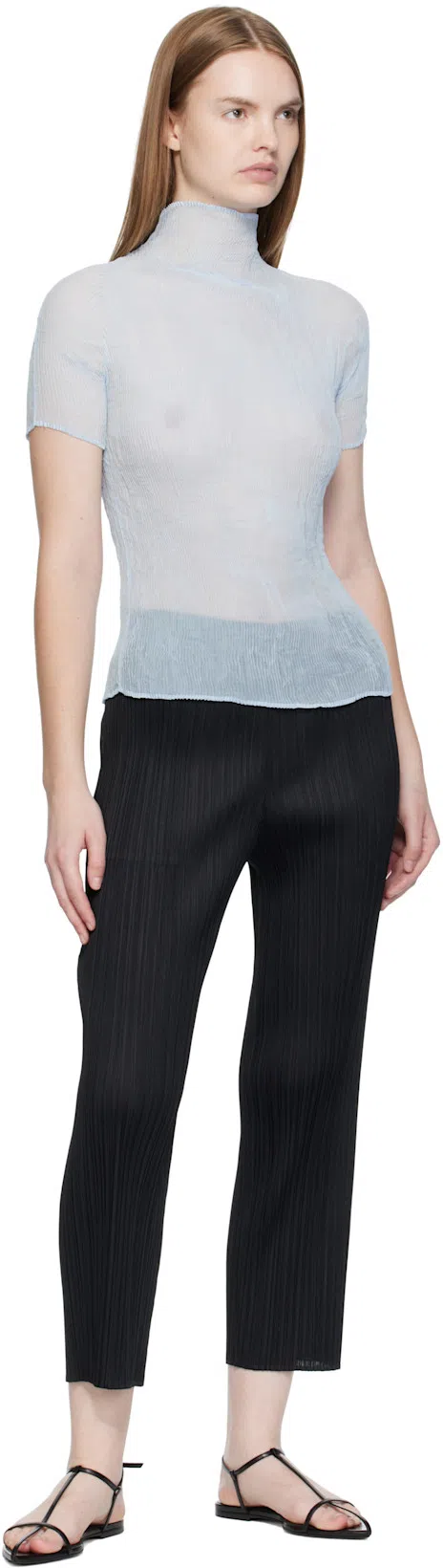 JIL SANDER Leather Sandals Flat Sole Pointed Toe In Black