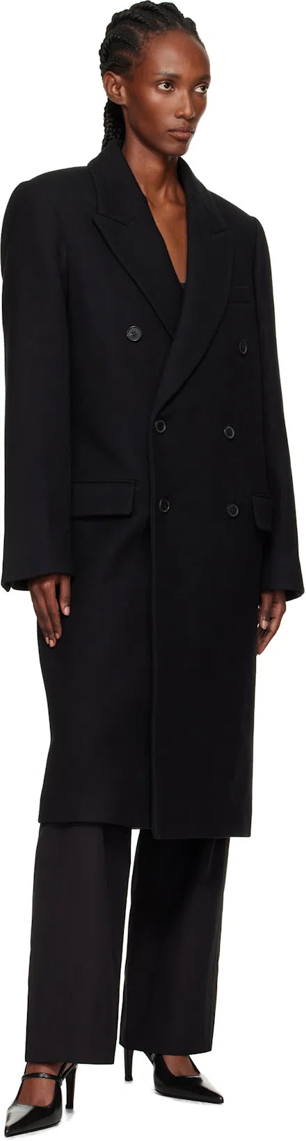 WARDROBE.NYC Accumulator Nyc X Hayley Bieber Double Breast Coat In Black