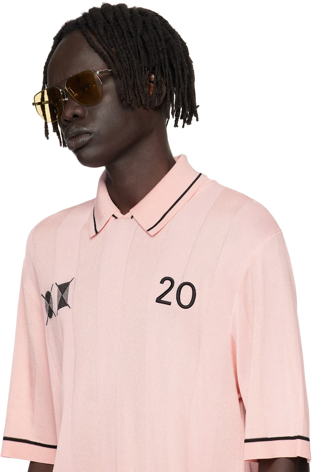 JACQUEMUS Le Polo Liga Football Polo In Light Pink