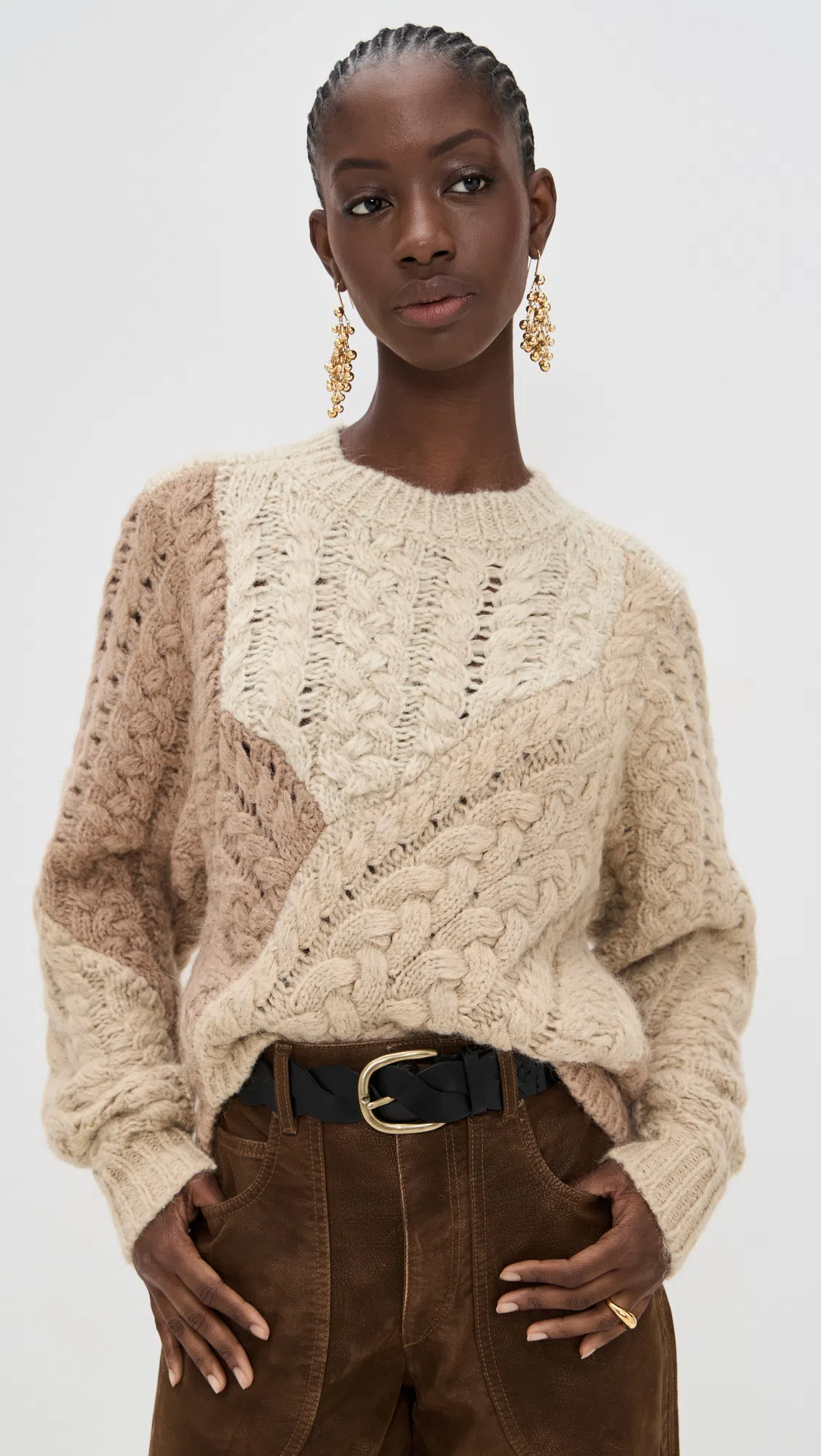 ISABEL MARANT ÉTOILE Isabel Marant Etoile Patchwork Daryl Sweater In White
