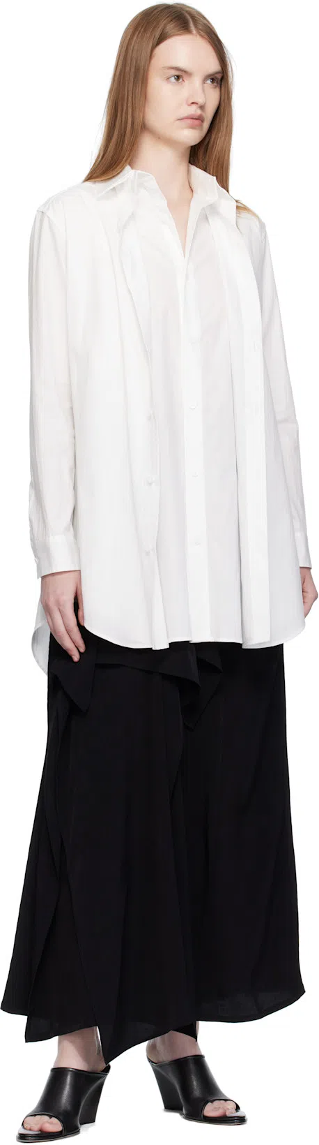 YOHJI YAMAMOTO Ruffled-detail Asymmetric Maxi Skirt In Black