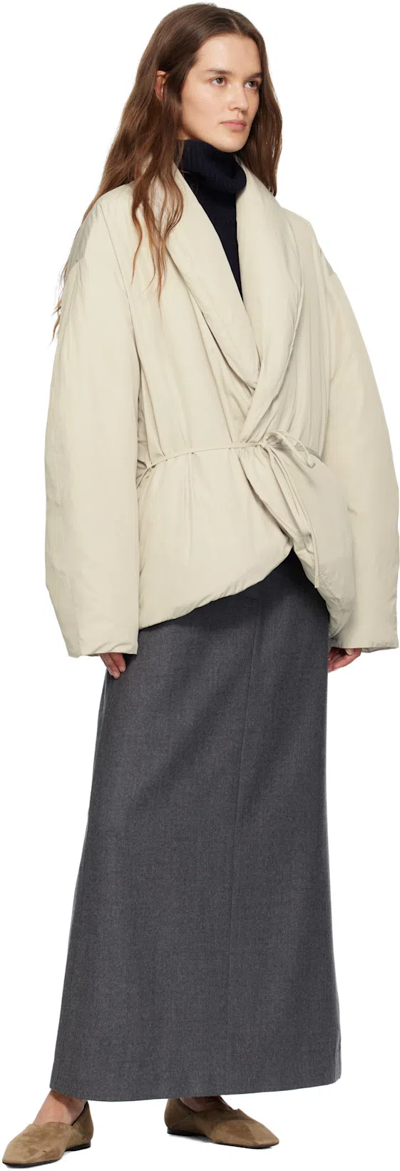 TOTÊME Suede Everyday Ballet Flats In Neutral