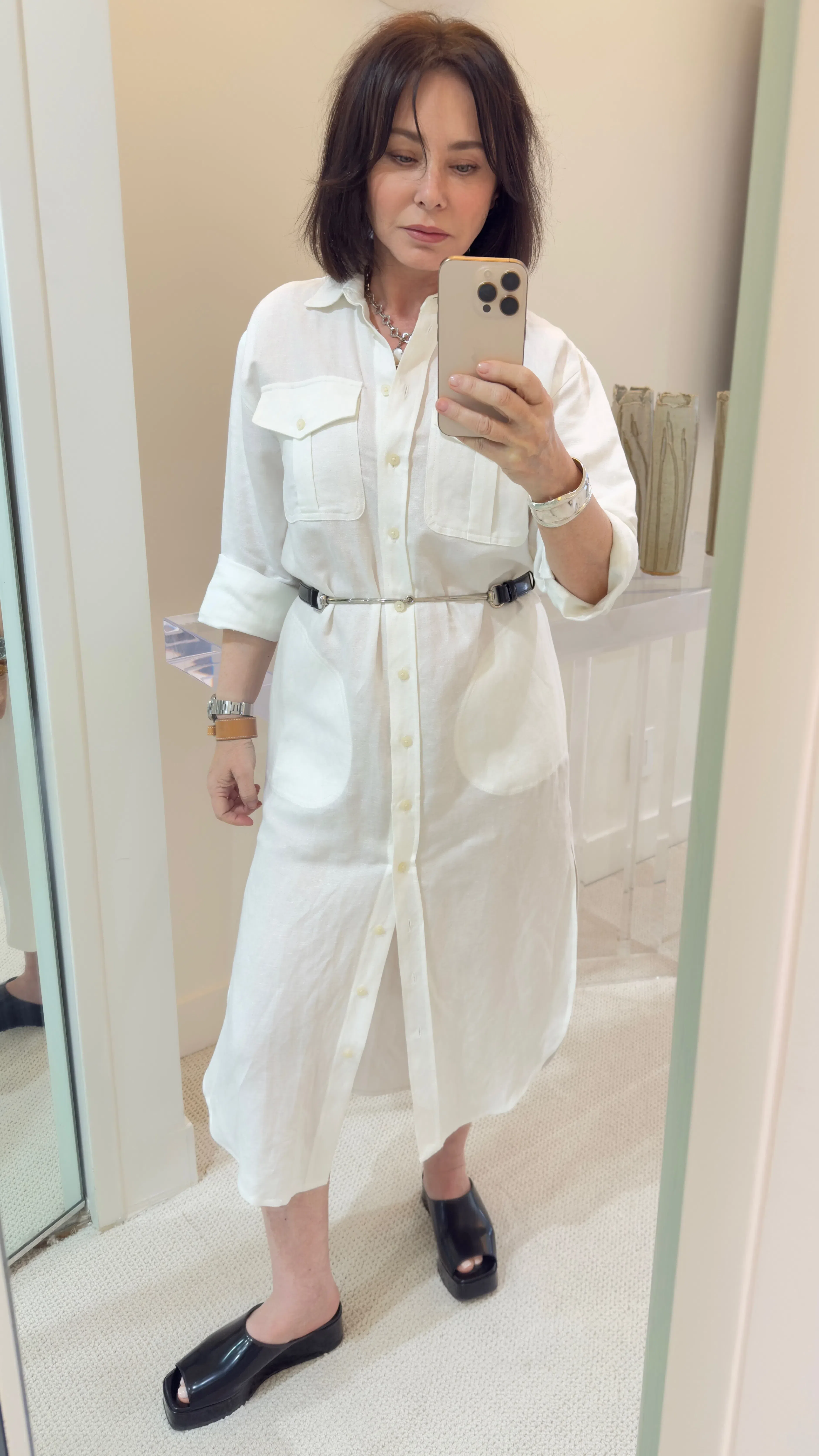 THE ROW 20mm Emi Flatform Patent Leather Wedges In Black