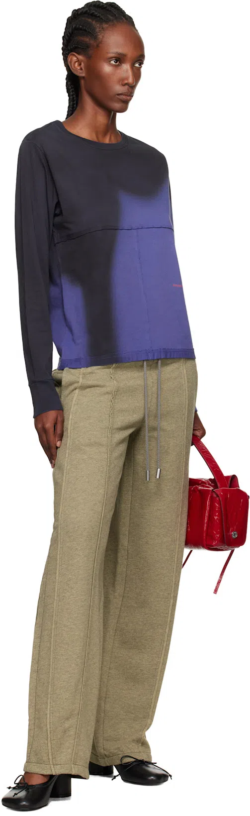 ACNE STUDIOS Multipocket Crinkle Patent Leather Top Handle Bag In Red