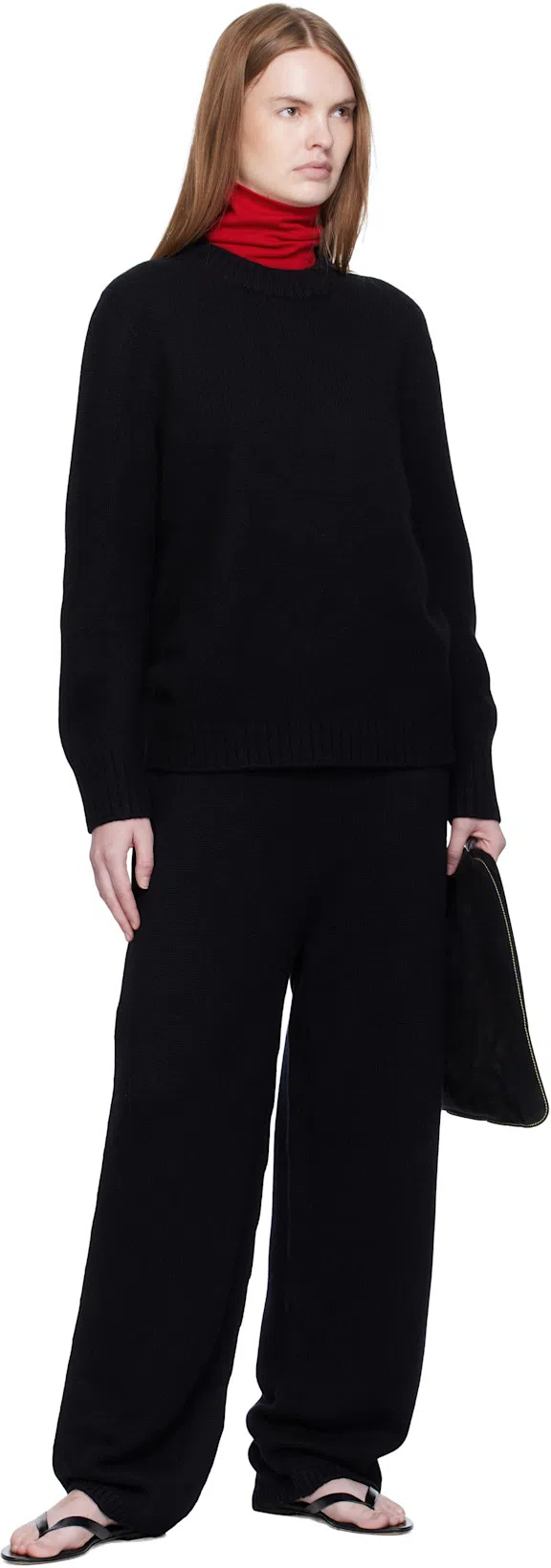 THE ROW Bindle Small Shoulder Bag In Silk Leather In Black