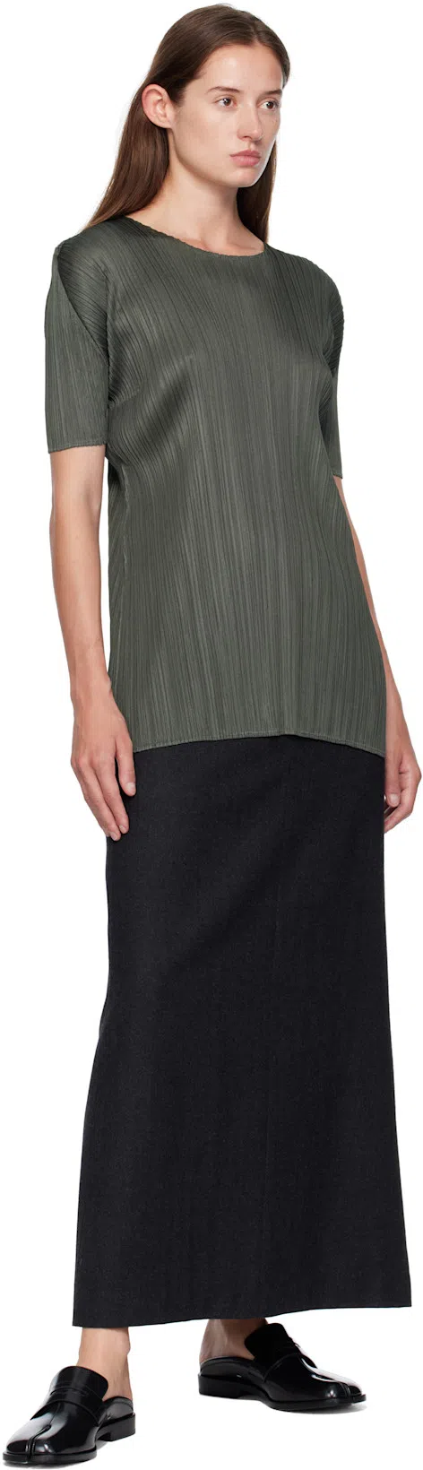 MAISON MARGIELA Woman Black Flats In Gray