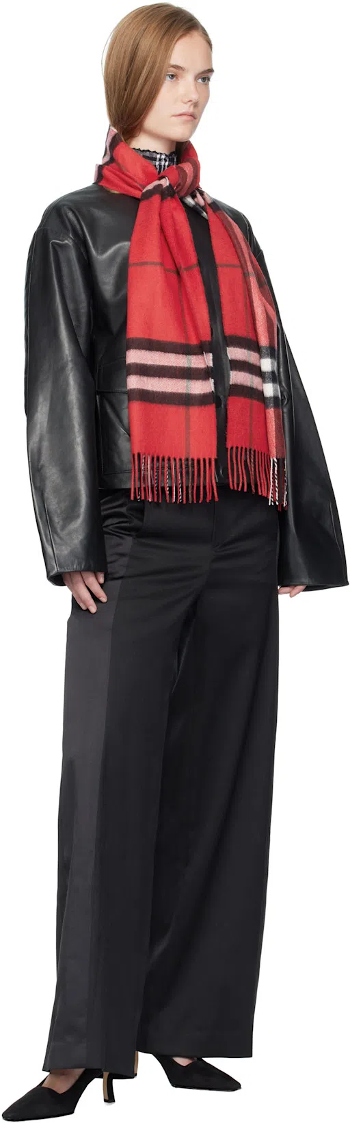 ST AGNI Utility Cocoon Leather Jacket In Black