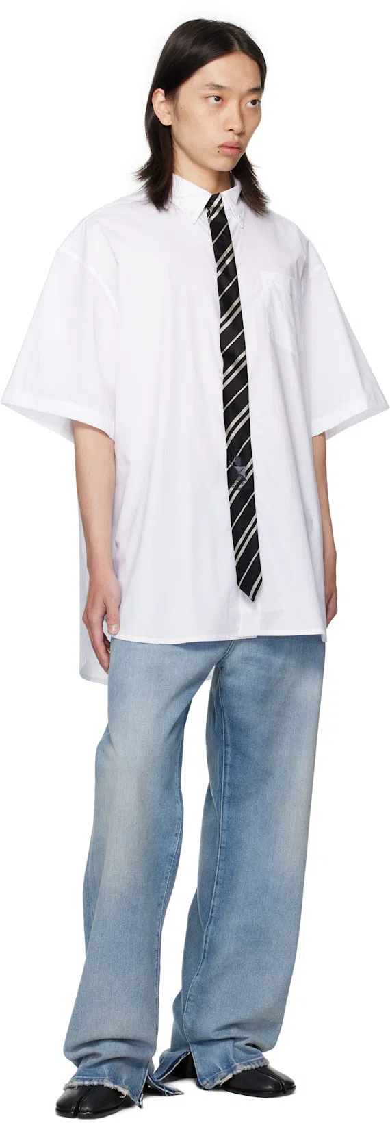 MAISON MARGIELA Vintage Leather Tabi Boots In Black