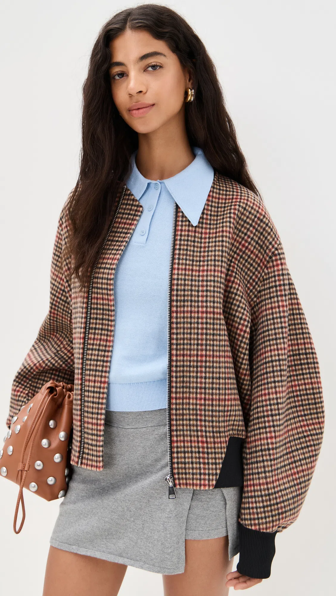 REFORMATION Janie Cashmere Crew Cardigan Ice Water In Blue