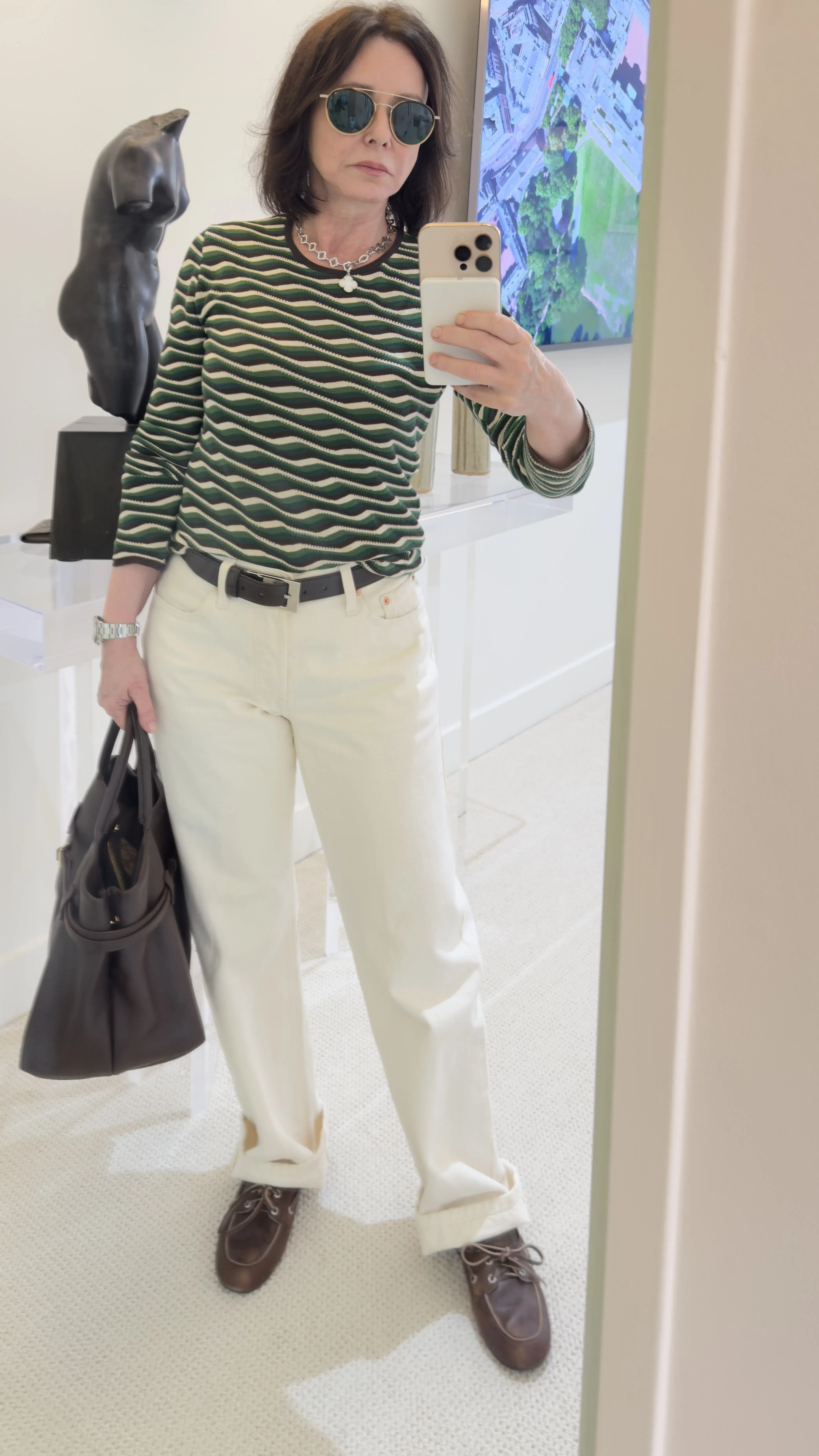 MIU MIU Burnt Brown Moccasin In Vintage Effect Leather