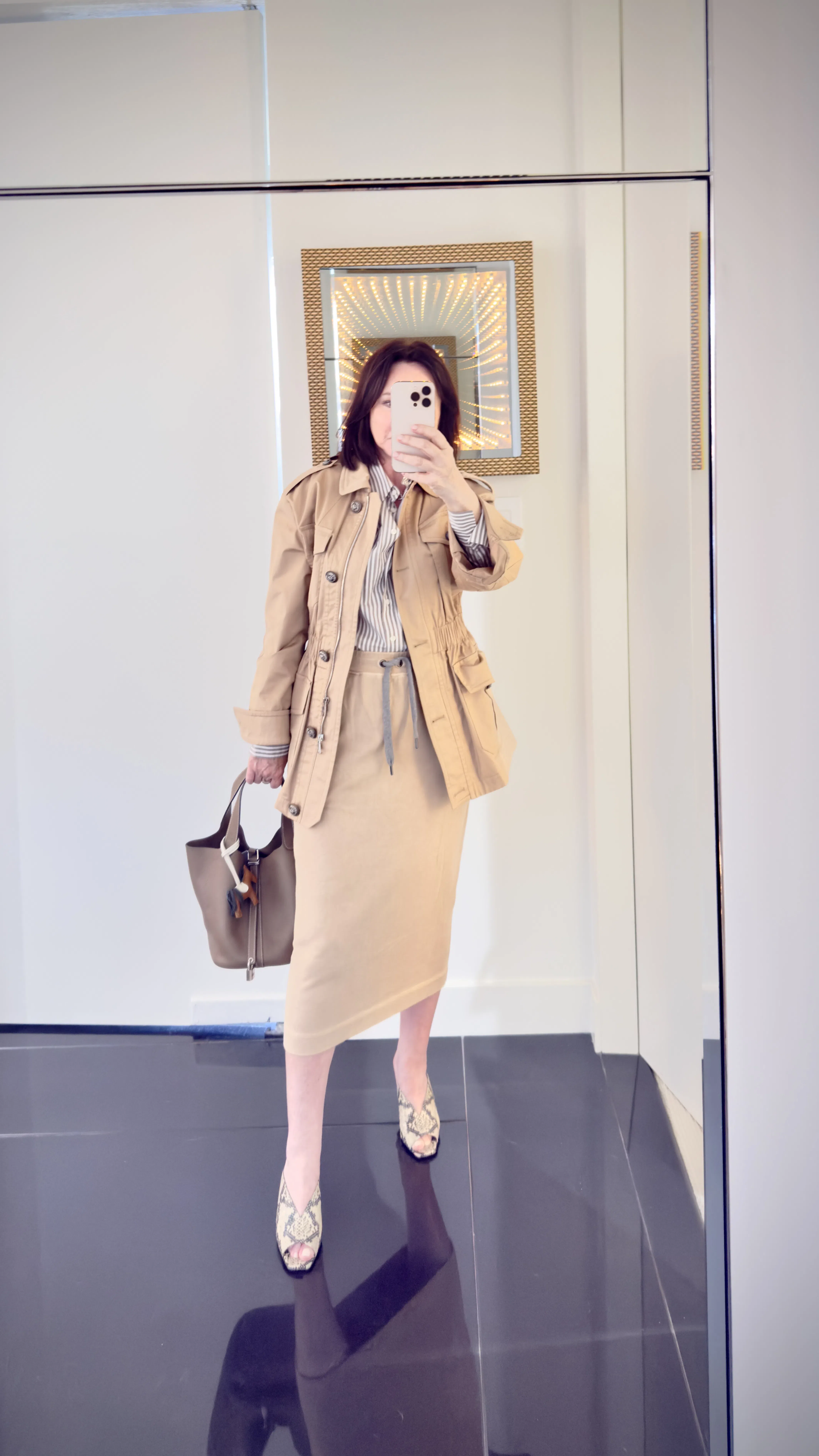 HERMES Pre-owned Hermès Picotin Grey Leather Tote Bag ()