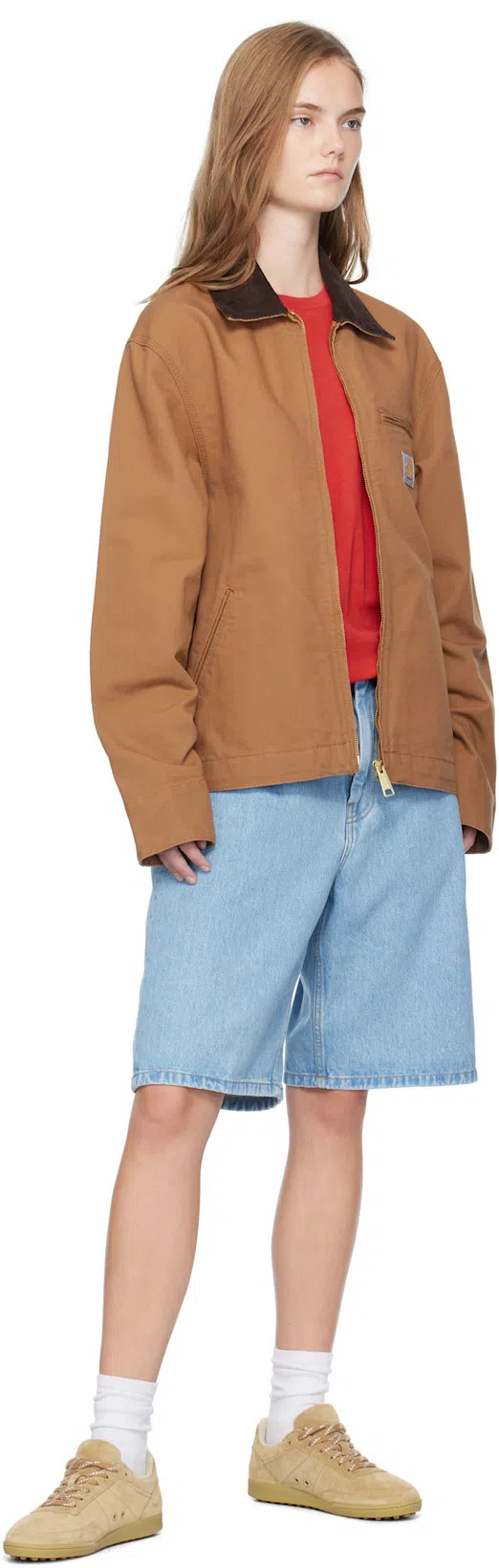 CARHARTT Og Detroit Zip-up Jacket In Brown