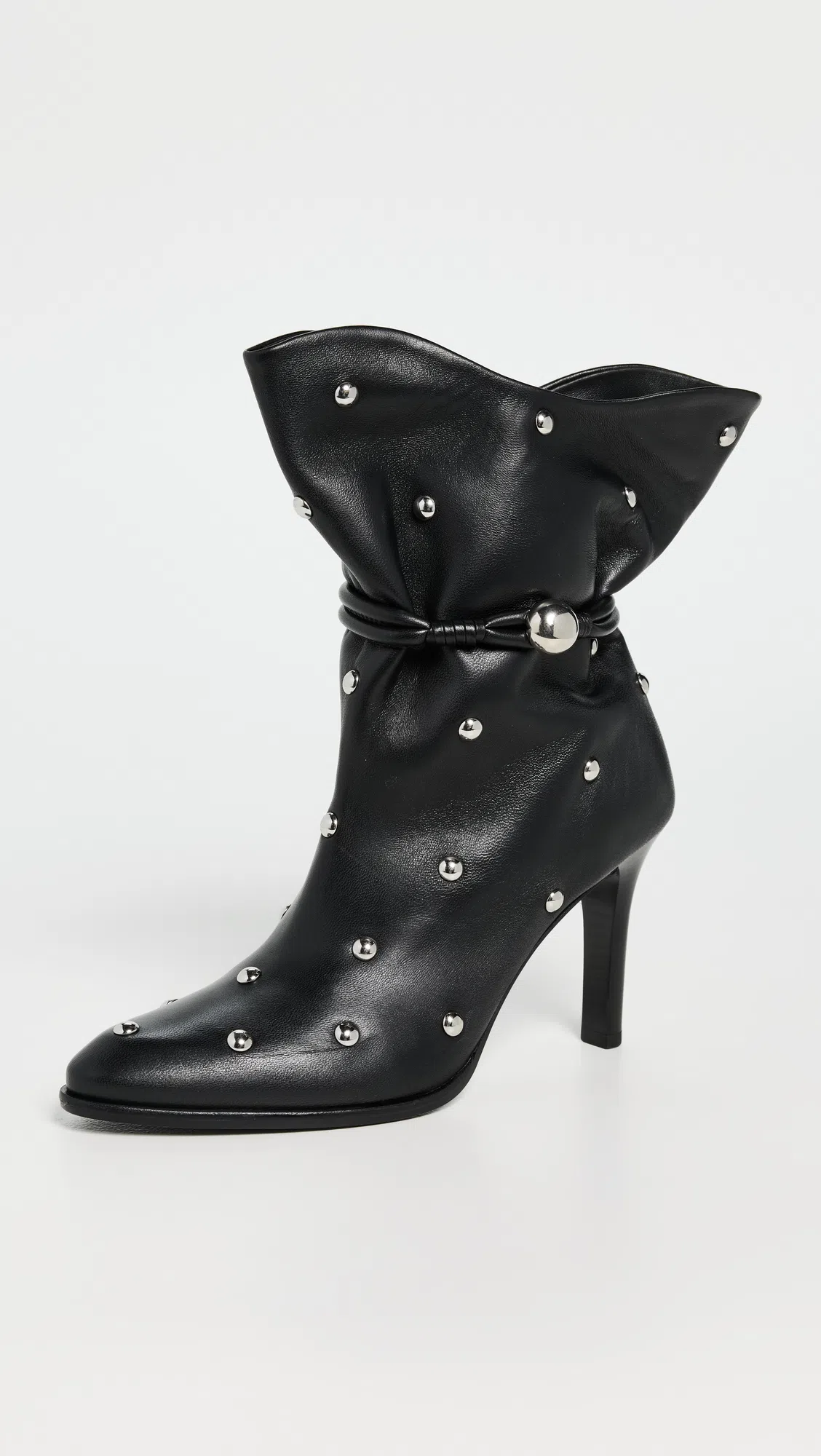 ISABEL MARANT Draped Leather Ankle Boots With Stiletto Heel In Black