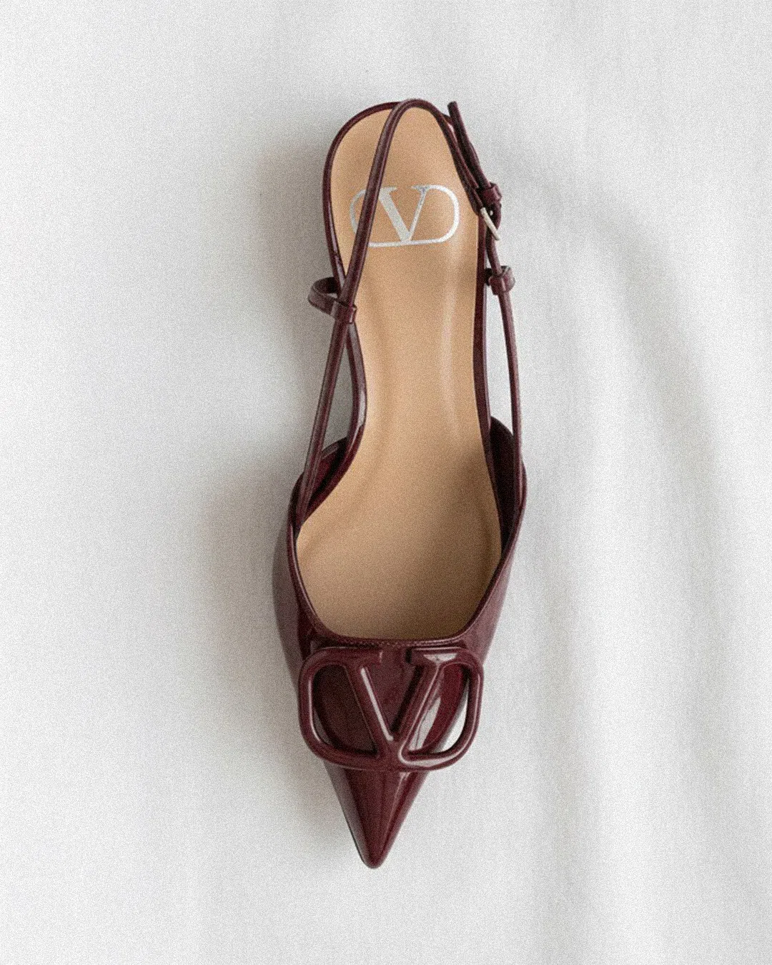 MIU MIU Patent Leather Slingbacks With Buckles In Burgundy