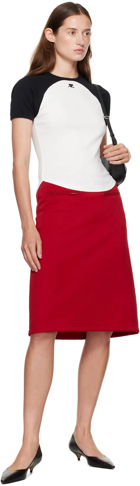 COURRÈGES Courreges Women Holy Eclipse Leather Shoulder Bag In Black