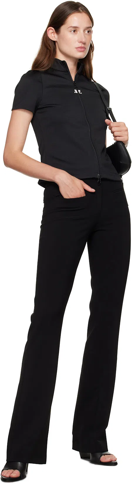 COURRÈGES Courreges Women Holy Eclipse Leather Shoulder Bag In Black