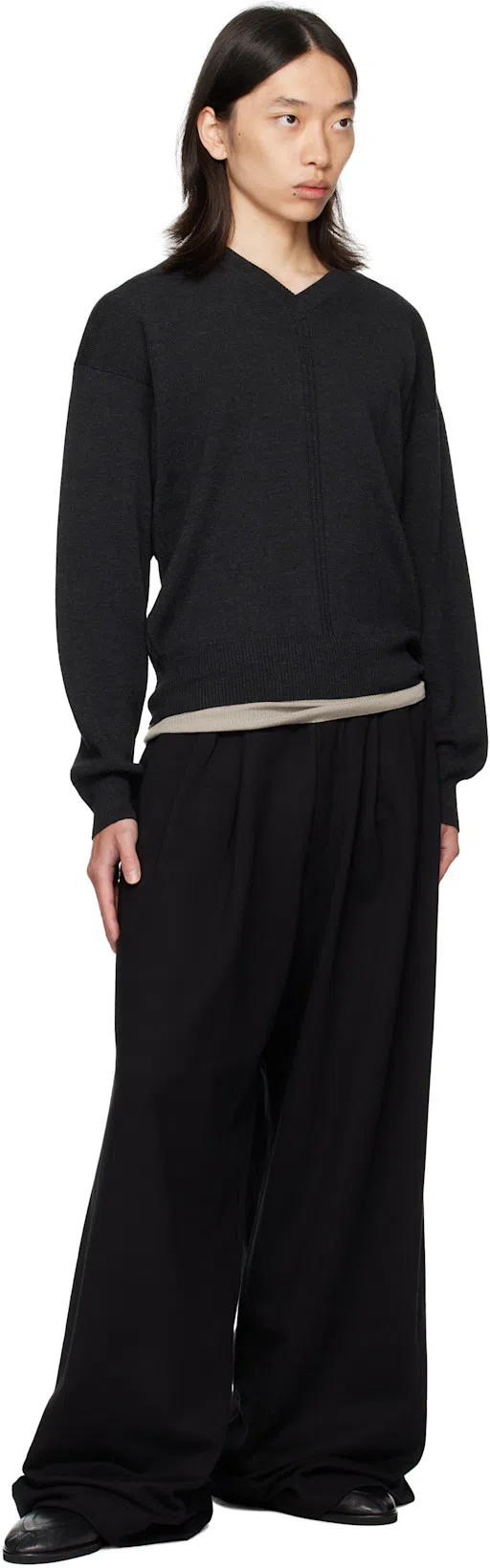 DRIES VAN NOTEN Wide-leg Trousers Back Pocket In Neutral