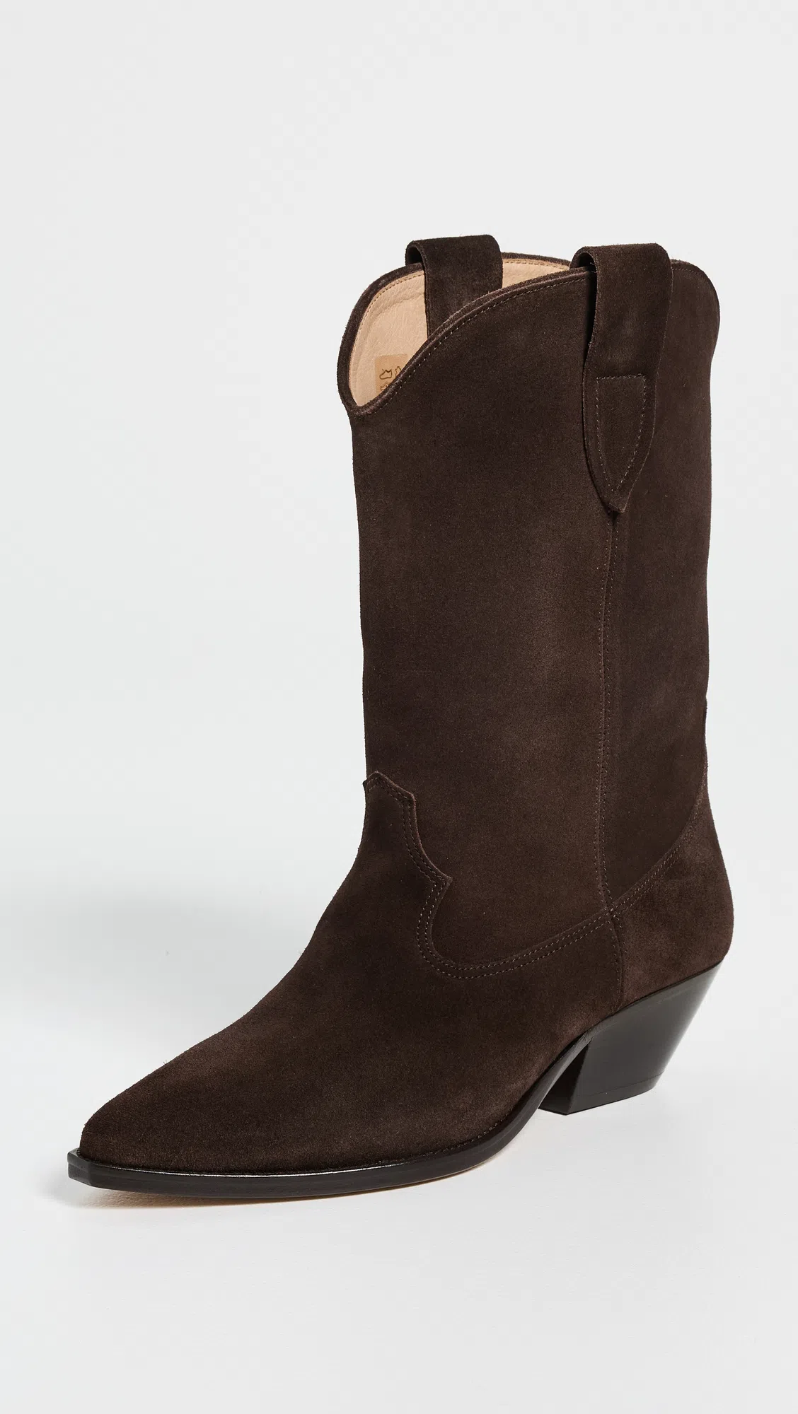 ISABEL MARANT Western Style Suede Ankle Boots With Stacked Heel In Brown