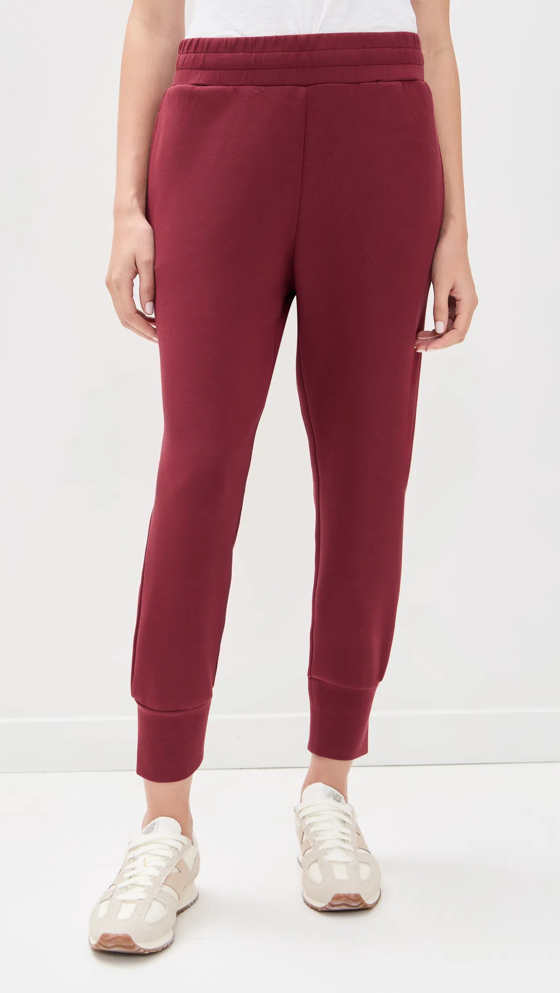 VARLEY Womens New Maroon Elasticated-waist Slim-fit Stretch-jersey Joggers Xs In Red
